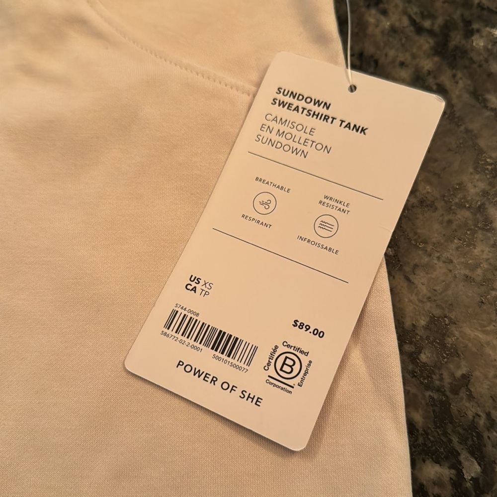 Athleta sundown sleeveless sweatshirt tank NWT XS - Picture 7 of 8